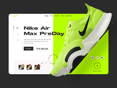 Nike landing Page Concept adidas clothing band converse ecommerce fashion footwear kicks mockup modern design nike online shop product shoes landing page shoes store snekers typhography uiux web dewsign web header website
