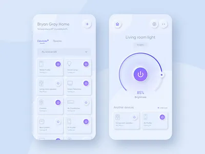 Skeumorphic Smarthome app app design mobile mobile ui neumorphism sketch skeumorphic skeumorphism soft ui trend ui uiux
