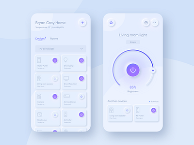 Skeumorphic Smarthome app app design mobile mobile ui neumorphism sketch skeumorphic skeumorphism soft ui trend ui uiux