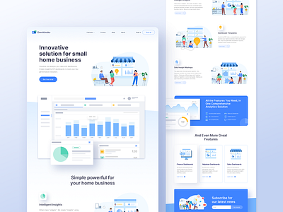 Omnitinuku-Small home business help landing page business flat design illustration landing page ui web design