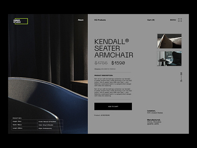 UMBER Studio Single Product armchair branding ecommerce ecommerce design ecommerce shop furniture shop interior design interior studio minimal user interface web design