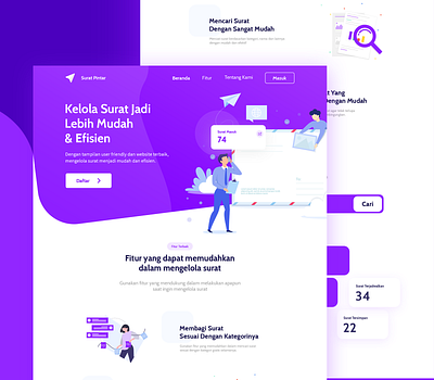 - Surat Pintar design email letter mail photoshop purple purple gradient typography ui ui ux ux web webdesign website website ui