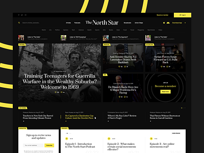 TheNorthStar ⭐️ branding dark illustration information landingpage minimalistic news newspaper onepage portal ui ux web webdesign webdesigner website wordpress