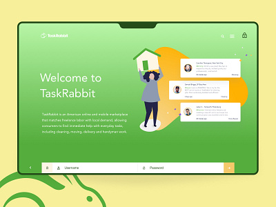 TaskRabbit app app concept freebie green interface ipad ipad app kit landing page minimal dashboard sketch task ui ui design web design