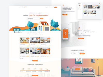 Landing page- rental Portal for Tenant and landlord best designer brand design branding illustraion landing page landing page design lease property logo portal property renting ui property search rent property rental rental ui ui vector website website design