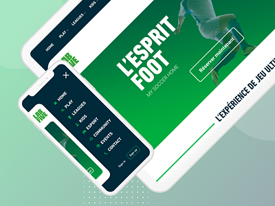 LabFive website : mobile first desktop green icon interface menu mobile mobile first soccer sport ui ux