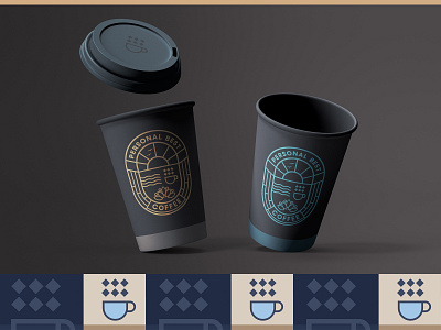 Personal Best Coffee art nouveau brand branding clever coffee design elegant gromovnik lineart logo memphis art movoment minimalistic modern pantone pattern