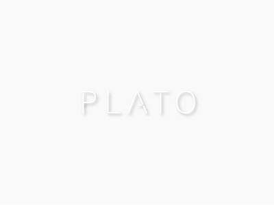 P L A T O brand chic elegant logo logo design logodesign minimal minimal design minimalist minimalist logo plato white white logo