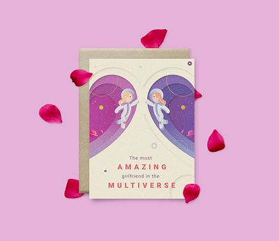 The most amazing girlfriend in the multiverse illustration valentines valentines day valentines day card