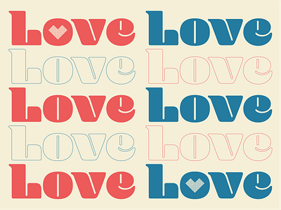 Love Typography Design Concept blue celebration colors colorscheme design designer dribbble graphic heart hearts illustration illustrator logo love photoshop playoff red shapes simple typography