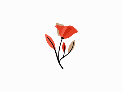 Flower Logo blossom branding colors design elegant feminine flower garden geometric identity illustration leaf logo mark nature plant premium red symbol vector