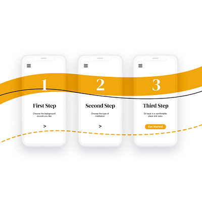 Meditation app instruction ui animation app branding design flat illustration illustrator minimal ui ux