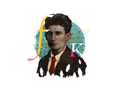 Kafka art branding caner design editorial illustration typography uyanik