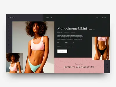 Zendaya buy cart checkout ecommerce fashion photography shop shopping cart store ui ux web design