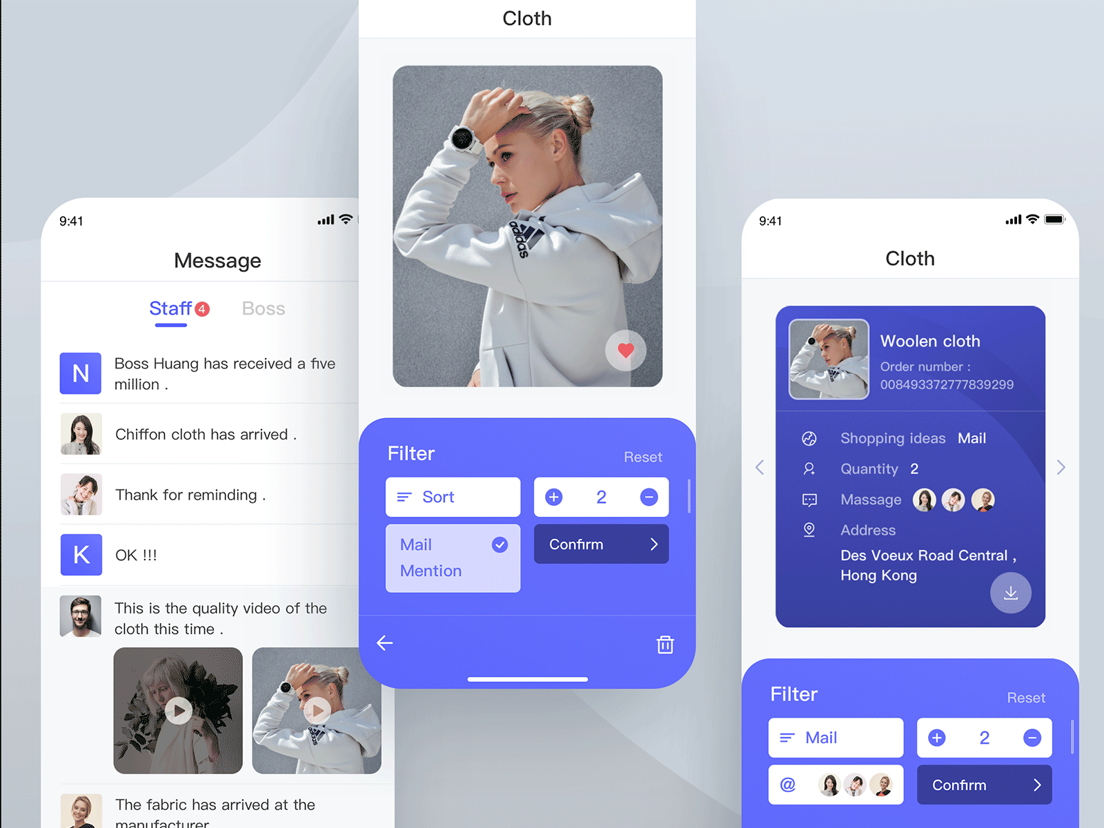 Textile B2B industry - Clother UI mobile KIT app branding ui ux 设计