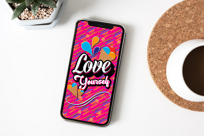 Background - Love yourself design illustration logo typography