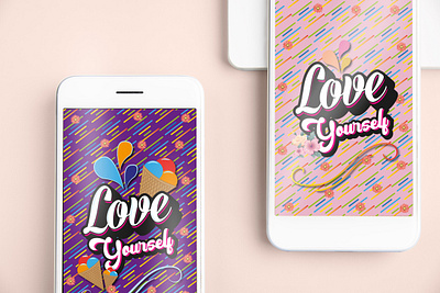 Background - Love yourself design illustration logo typography