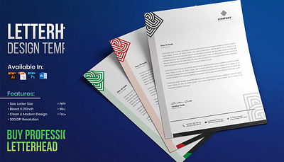 Letterhead Design Template agency branding commercial design letterhead letterhead template marketing