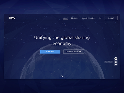 RAYY - Landing page blockchain branding cryptocurrency economy homepage illustration landingpage logo sharing economy typogaphy ui ux web design website