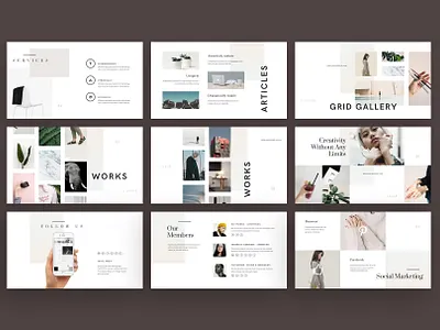 L U C I D brand branding creative creativemarket deck fashion keynote layout minimal minimalistic mood moodboard pastel pitch deck plant presentation slide startup style