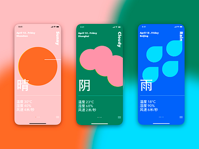 Sunny Cloudy Rain app ios ui weather