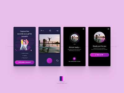Souvenir App camera gif mobile purple pwa souvenir