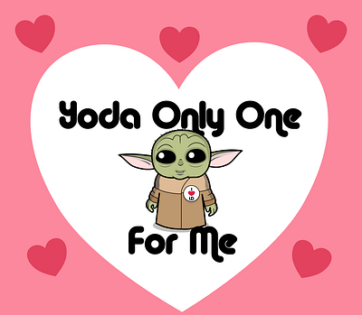 Valentines - Yoda only one for me artwork cartoon character design fun graphic illustration jedi starwars valentine day valentines vector yoda