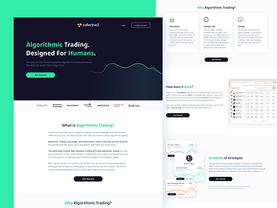 Algorithmic Trading algorithm branding branding design clean design color design mobile trading typography ui ux web web design