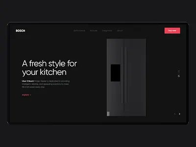 Bosch Product Landing Page 3d cinema 4d clean concept creative design landing page product site ui ux web