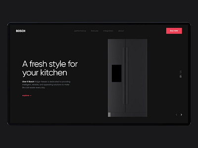 Bosch Product Landing Page 3d cinema 4d clean concept creative design landing page product site ui ux web