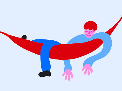 need to be able to rest blue character chill cool good green illustration like nice pink work