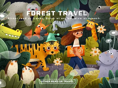 Forest animals app branding design forests gril illustration telephone tigers website