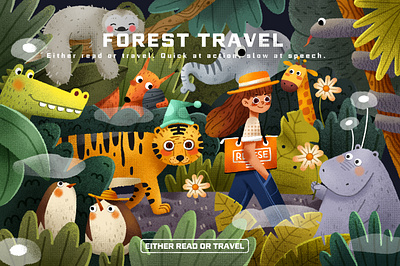 Forest animals app branding design forests gril illustration telephone tigers website