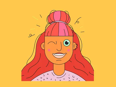 Another kind of day avatar character happiness illustration portrait vector