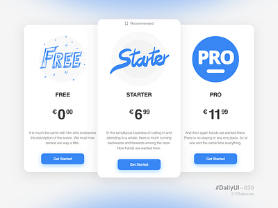 DailyUI–030 dailyui dailyui 030 pricing pricing plan ui vbakanas web