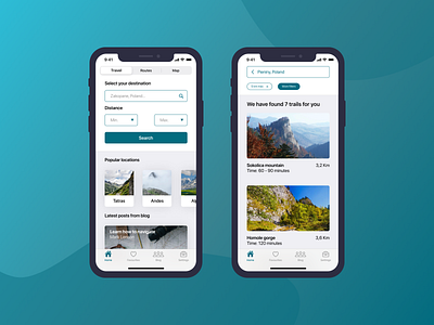 Hike - Concept app design for hikers app concept clean concept design ios minimal mobile mobile app mobile design product design ui ui design uidesign ux