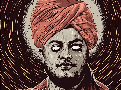 Swami Vivekananda beauty branding design digital art illustration illustrator night printshop stars vector