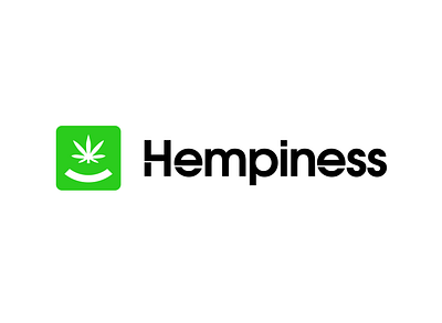 Hempiness Logo branding cannabis cbd hemp hemp logo hemp oil identity label logo marijuana mark medical medicine smile type ukraine ukrainian vector weed logo