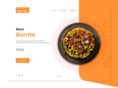 Burrito Product Page branding food food website graphic design ui ui design ui ux web design website website design