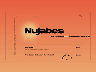 Layout #4 / Nujabes - Departure album animation color design flat landing page music music player musician nujabes ui ux vector web