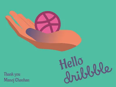 Hello Dribbble design dribbble hello illustration illustrator invite thank you vector