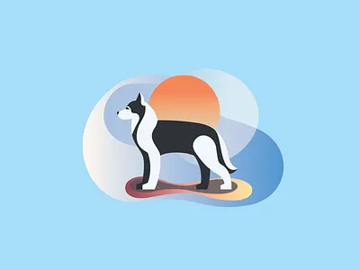 THE ALASKAN MALAMUTE colors dogs geometric husky illustration illustrator pentool project shapes shot sketch