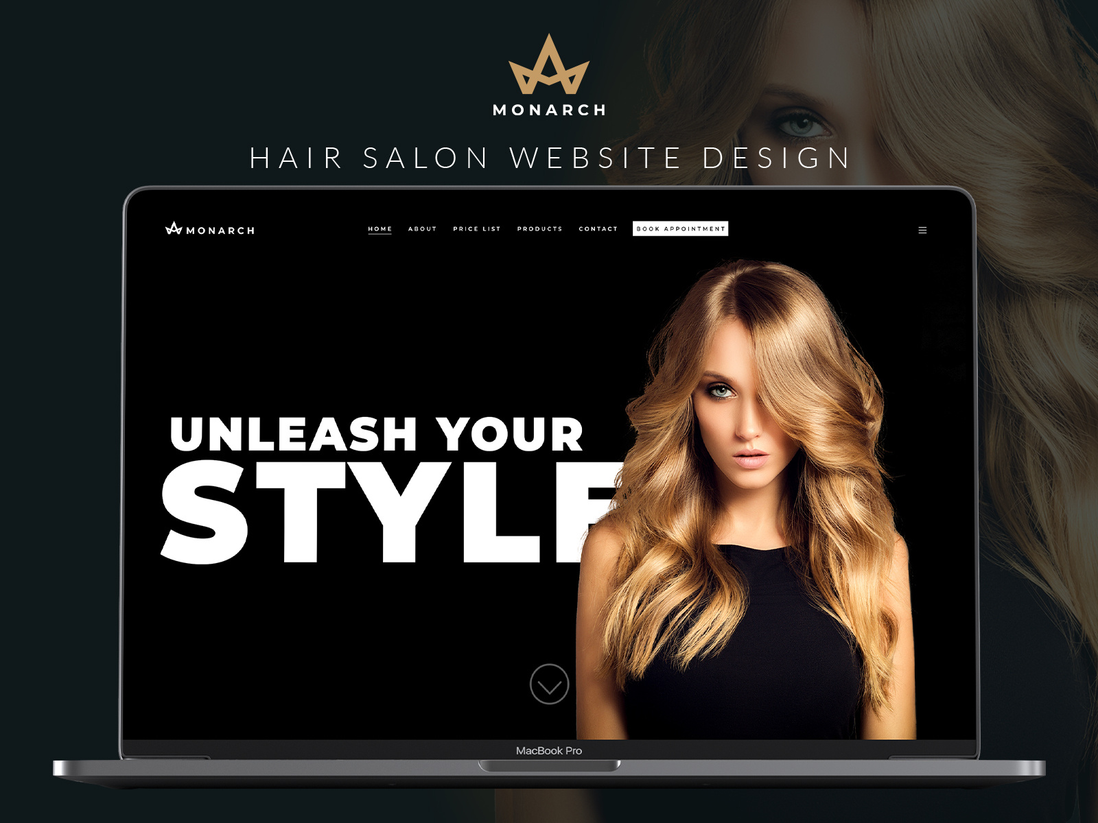 Example of Monarch Hair Salon Website Design
