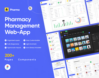 Pharmacy Management Web App Case Study case study dashboard figma design product design ui uihut uiux design uiux design agency web app web ui kit webapp design