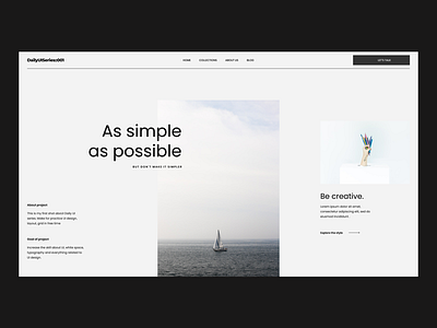 Daily UI series 001 clean concept creative dailyui grid hero header inspiration layout light minimal minimalism minimalist newincreative splitscreen typo typography ui web web design website