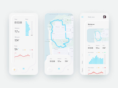 Daily race app black design minimal mobile mobile app run ui uiux web white