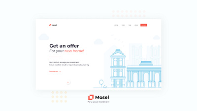 Mosel. branding design header illustration interface landingpage realestate typography ui ux vector webdesign webpage website