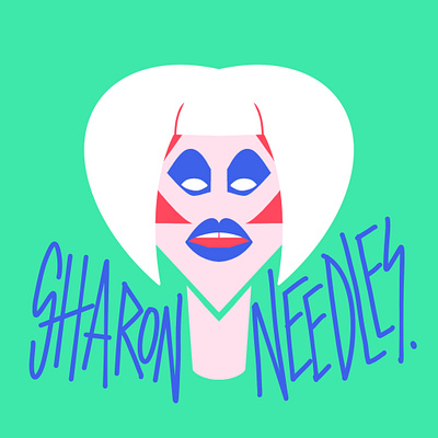 Sharon Needles 2d character design drag flat illustration minimal rupaul rupaulsdragrace sharonneedles vector