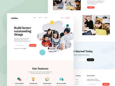 Collaba - Landing page app design brand design collaborative platform collaborative work hero image landingpage product design product page saas teams web