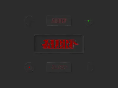 ALERT dark design neumorphism typography